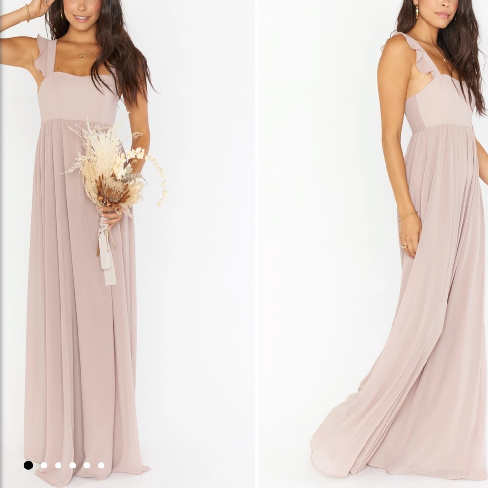 Show Me Your MuMu June Maxi Dress Medium Soft Beige Chiffon